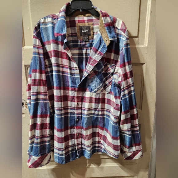 CQR Other - CQR Men's 100% Cotton Long Sleeve Flannel Button Up Plaid Shirt
